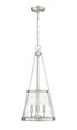 Z-Lite Prescott 3 Light Pendant in Brushed Nickel Finish Model: 341P12-BN