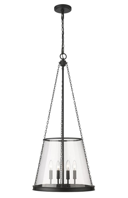 Z-Lite Prescott 4 Light Pendant in Brushed Nickel Finish Model: 341P18-BN
