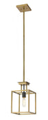 Z-Lite Quadra 1 Light Pendant in Brushed Nickel + Matte Black Finish Model: 456MP-BN-BK