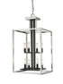 Z-Lite Quadra 8 Light Chandelier in Brushed Nickel + Matte Black Finish Model: 456-8BN-BK