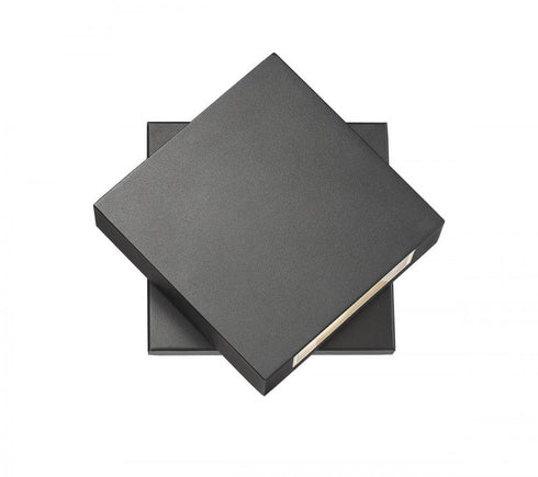 Z-Lite Quadrate 1 Light Outdoor Wall Light in Black Finish Model: 573S-BK-LED