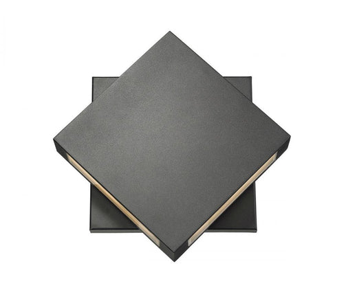 Z-Lite Quadrate 2 Light Outdoor Wall Light in Black Finish Model: 572B-BK-LED