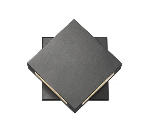 Z-Lite Quadrate 2 Light Outdoor Wall Light in Black Finish Model: 572S-BK-LED