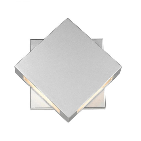 Z-Lite Quadrate 2 Light Outdoor Wall Light in Black Finish Model: 572S-BK-LED