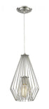 Z-Lite Quintus 1 Light Pendant in Brushed Nickel Finish Model: 442MP-BN