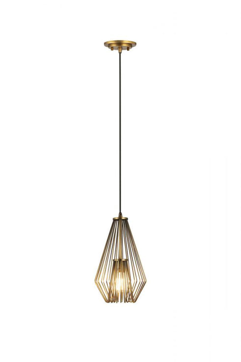Z-Lite Quintus 1 Light Pendant in Brushed Nickel Finish Model: 442MP-BN