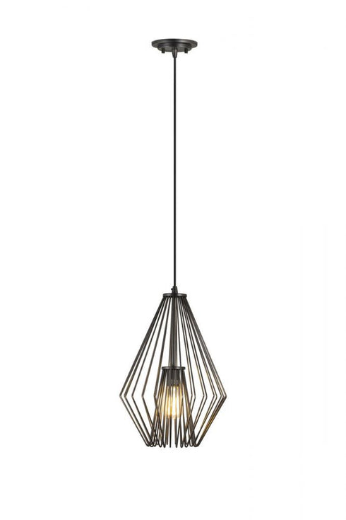 Z-Lite Quintus 1 Light Pendant in Brushed Nickel Finish Model: 442MP12-BN