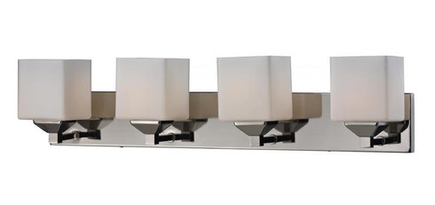 Z-Lite Quube 4 Light Vanity in Brushed Nickel Finish Model: 2104-4V