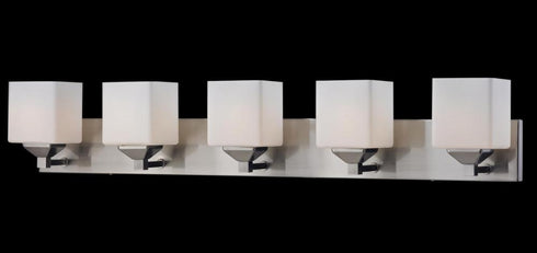 Z-Lite Quube 5 Light Vanity in Brushed Nickel Finish Model: 2104-5V