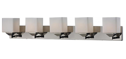 Z-Lite Quube 5 Light Vanity in Brushed Nickel Finish Model: 2104-5V