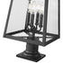 Z-Lite Rainer 4 Light Outdoor Pier Mounted Fixture in Black Finish Model: 5015PHBR-533PM-BK