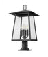 Z-Lite Rainer 4 Light Outdoor Pier Mounted Fixture in Black Finish Model: 5015PHBR-533PM-BK