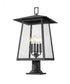 Z-Lite Rainer 4 Light Outdoor Pier Mounted Fixture in Black Finish Model: 5015PHBR-533PM-BK