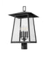 Z-Lite Rainer 4 Light Outdoor Post Mount Fixture in Black Finish Model: 5015PHBR-BK