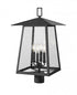 Z-Lite Rainer 4 Light Outdoor Post Mount Fixture in Black Finish Model: 5015PHBR-BK