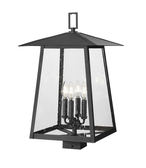 Z-Lite Rainer 4 Light Outdoor Post Mount Fixture in Black Finish Model: 5015PHBS-BK