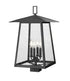 Z-Lite Rainer 4 Light Outdoor Post Mount Fixture in Black Finish Model: 5015PHBS-BK