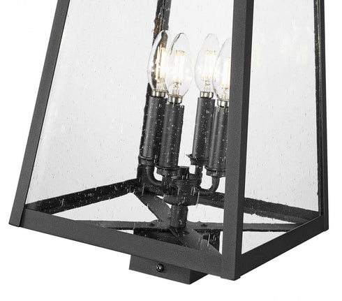 Z-Lite Rainer 4 Light Outdoor Post Mount Fixture in Black Finish Model: 5015PHBS-BK