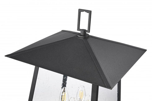 Z-Lite Rainer 4 Light Outdoor Post Mounted Fixture in Black Finish Model: 5015PHBR-5009P120-BK