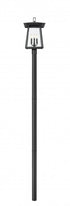 Z-Lite Rainer 4 Light Outdoor Post Mounted Fixture in Black Finish Model: 5015PHBR-5009P96-BK