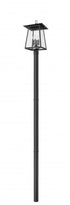 Z-Lite Rainer 4 Light Outdoor Post Mounted Fixture in Black Finish Model: 5015PHBR-5009P96-BK