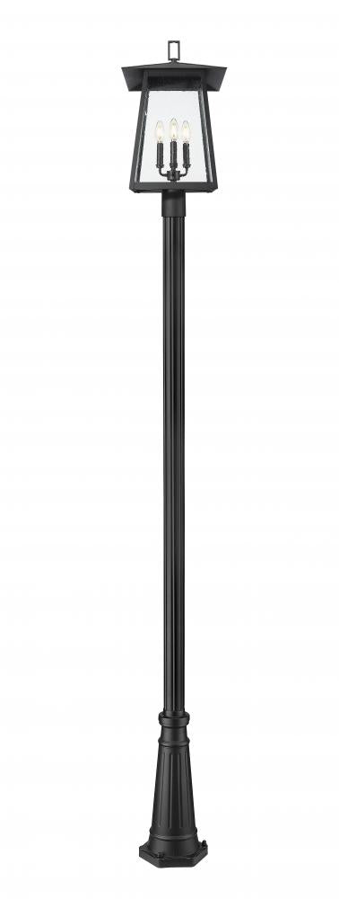 Z-Lite Rainer 4 Light Outdoor Post Mounted Fixture in Black Finish Model: 5015PHBR-5011P-BK