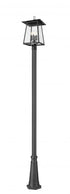 Z-Lite Rainer 4 Light Outdoor Post Mounted Fixture in Black Finish Model: 5015PHBR-519P-BK