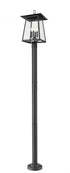 Z-Lite Rainer 4 Light Outdoor Post Mounted Fixture in Black Finish Model: 5015PHBR-567P-BK