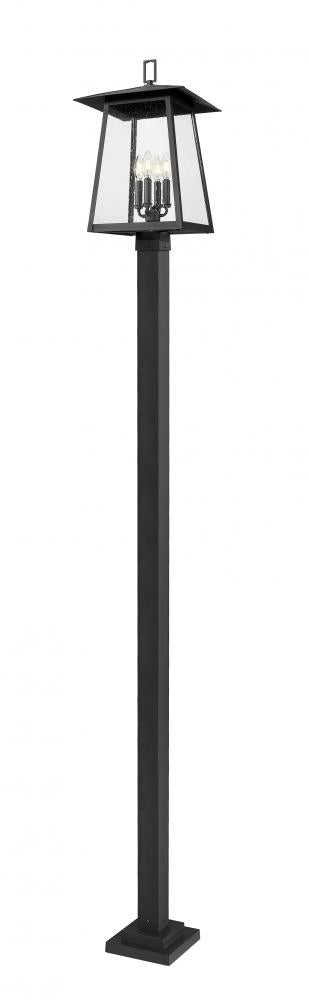 Z-Lite Rainer 4 Light Outdoor Post Mounted Fixture in Black Finish Model: 5015PHBS-536P-BK