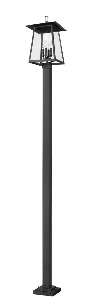 Z-Lite Rainer 4 Light Outdoor Post Mounted Fixture in Black Finish Model: 5015PHBS-536P-BK