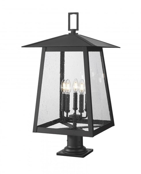 Z-Lite Rainer 5 Light Outdoor Pier Mounted Fixture in Black Finish Model: 5015PHXLR-533PM-BK