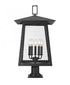 Z-Lite Rainer 5 Light Outdoor Pier Mounted Fixture in Black Finish Model: 5015PHXLR-533PM-BK