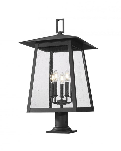 Z-Lite Rainer 5 Light Outdoor Pier Mounted Fixture in Black Finish Model: 5015PHXLR-533PM-BK