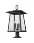 Z-Lite Rainer 5 Light Outdoor Pier Mounted Fixture in Black Finish Model: 5015PHXLR-533PM-BK