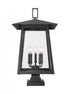 Z-Lite Rainer 5 Light Outdoor Pier Mounted Fixture in Black Finish Model: 5015PHXLS-SQPM-BK