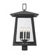 Z-Lite Rainer 5 Light Outdoor Post Mount Fixture in Black Finish Model: 5015PHXLR-BK