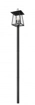 Z-Lite Rainer 5 Light Outdoor Post Mounted Fixture in Black Finish Model: 5015PHXLR-5009P96-BK
