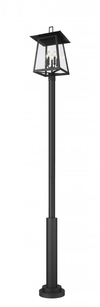 Z-Lite Rainer 5 Light Outdoor Post Mounted Fixture in Black Finish Model: 5015PHXLR-5010P-BK