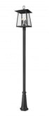 Z-Lite Rainer 5 Light Outdoor Post Mounted Fixture in Black Finish Model: 5015PHXLR-5011P-BK