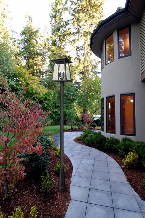 Z-Lite Rainer 5 Light Outdoor Post Mounted Fixture in Black Finish Model: 5015PHXLR-5011P-BK