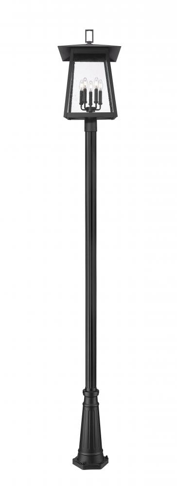 Z-Lite Rainer 5 Light Outdoor Post Mounted Fixture in Black Finish Model: 5015PHXLR-5011P-BK