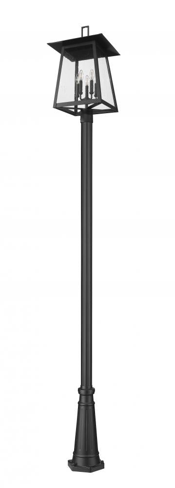 Z-Lite Rainer 5 Light Outdoor Post Mounted Fixture in Black Finish Model: 5015PHXLR-5011P-BK
