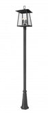 Z-Lite Rainer 5 Light Outdoor Post Mounted Fixture in Black Finish Model: 5015PHXLR-519P-BK