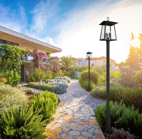Z-Lite Rainer 5 Light Outdoor Post Mounted Fixture in Black Finish Model: 5015PHXLR-519P-BK
