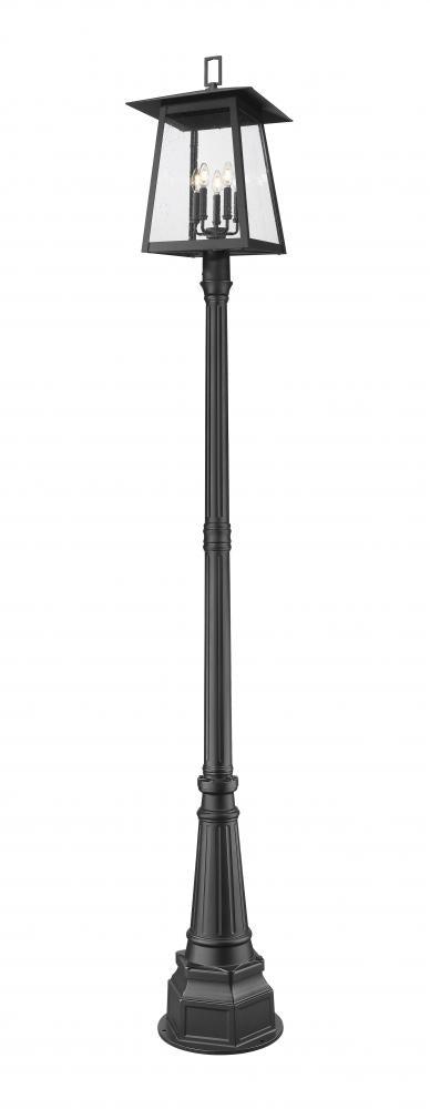 Z-Lite Rainer 5 Light Outdoor Post Mounted Fixture in Black Finish Model: 5015PHXLR-564P-BK