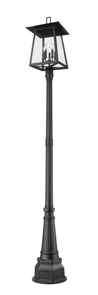 Z-Lite Rainer 5 Light Outdoor Post Mounted Fixture in Black Finish Model: 5015PHXLR-564P-BK