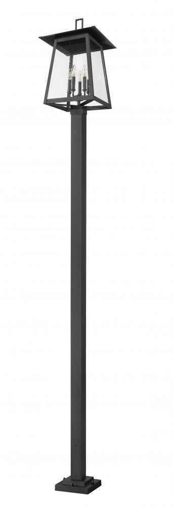 Z-Lite Rainer 5 Light Outdoor Post Mounted Fixture in Black Finish Model: 5015PHXLS-536P-BK