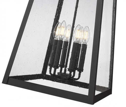 Z-Lite Rainer 6 Light Outdoor Chain Mount Ceiling Fixture in Black Finish Model: 5015CHXXL-BK
