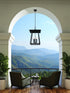 Z-Lite Rainer 6 Light Outdoor Chain Mount Ceiling Fixture in Black Finish Model: 5015CHXXL-BK