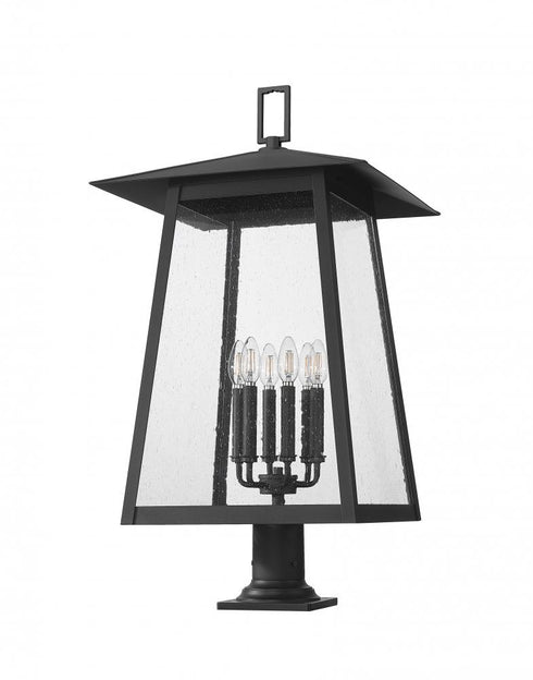 Z-Lite Rainer 6 Light Outdoor Pier Mounted Fixture in Black Finish Model: 5015PHXXLR-533PM-BK